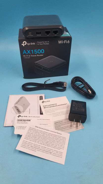 Enrutador de Viaje ultraportátil Wi-Fi 6 AX1500 TP-Link CAJA ABIERTA