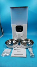 Comedero Automático Voluas Doble 6L Para 2 Gatos Acero Inox