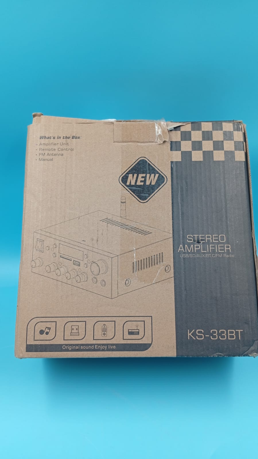 Receptor amplificador de audio estéreo KS-33BT