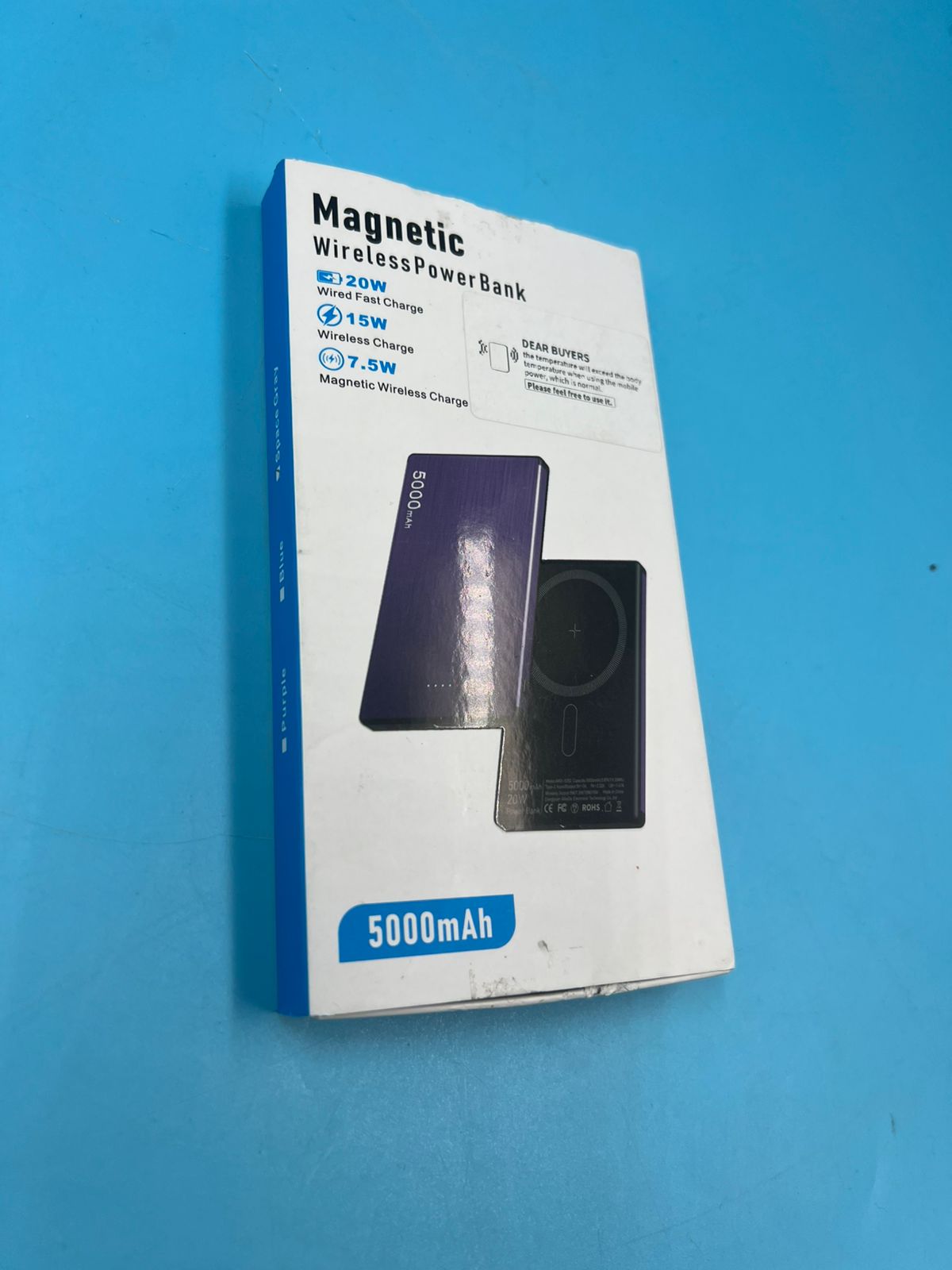 Cargador bateria portátil inalámbrico powerbank 5000 mAh