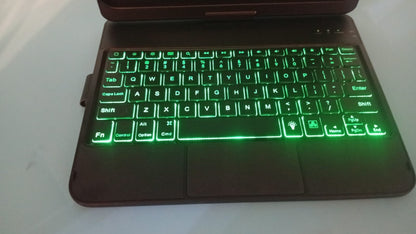 Funda para iPad de 11", giratoria 360°,  retroiluminado RGB.