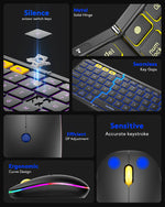 Teclado plegable retroiluminado portatil con mouse