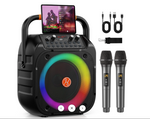 Máquina de karaoke Bluetooth JYX T26-T, Con 2 micrófonos inalámbricos.