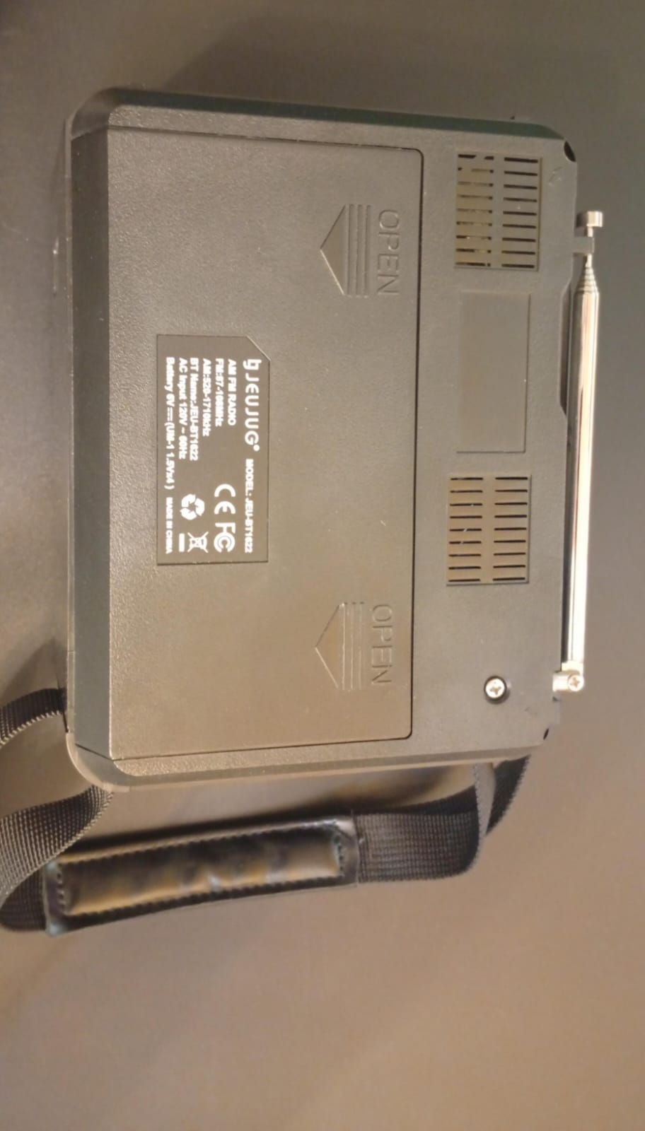 Radio FM portátil AM, radio Bluetooth 5.0, altavoz de 5V. JEUJUG.