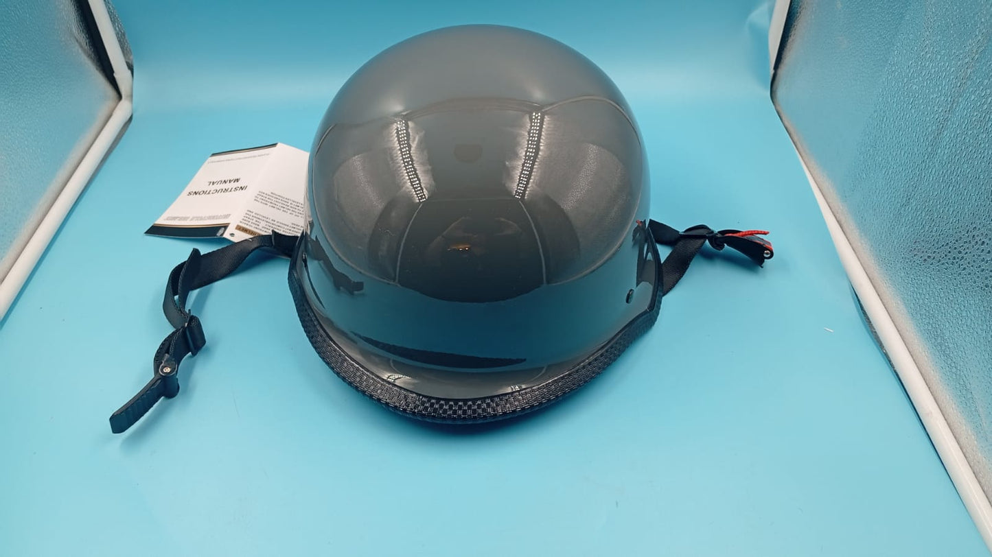 Medio casco de motocicleta, diseño retro-alemán, Certificación DOT.