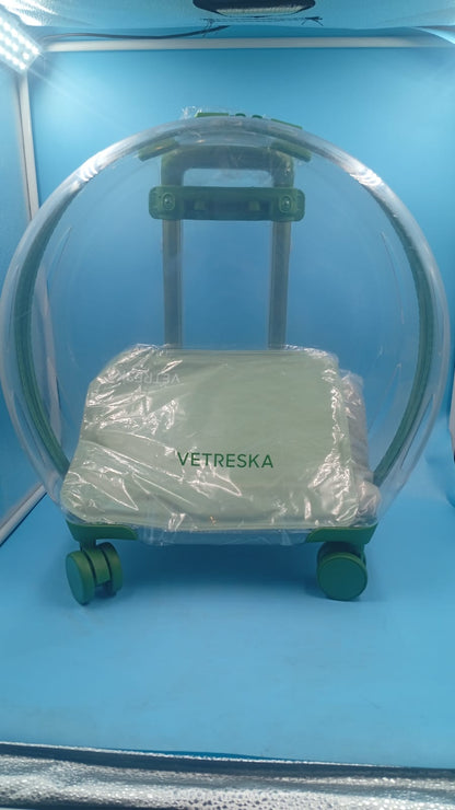 Maleta para mascotas Vetreska, aprobado por aerolíneas, con ruedas.