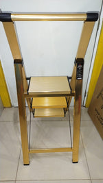 Escalera, aluminio de 3 escalones, plegable con asa, antideslizante.