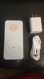 Cargador inalámbrico 2 en 1, de 15 W para iPhone y AirPods (USADO).