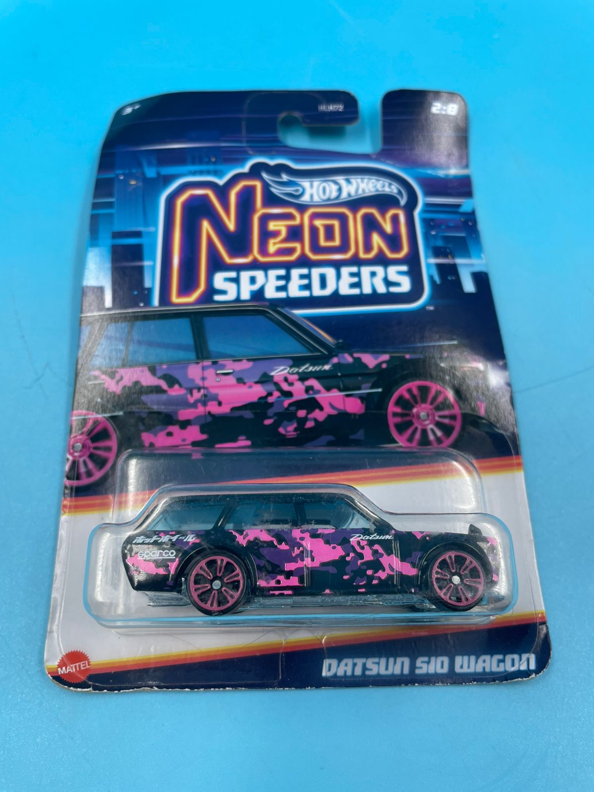 Mattel Hot Wheels Datsun 510 Wagon, Neon Speeders 2/8.