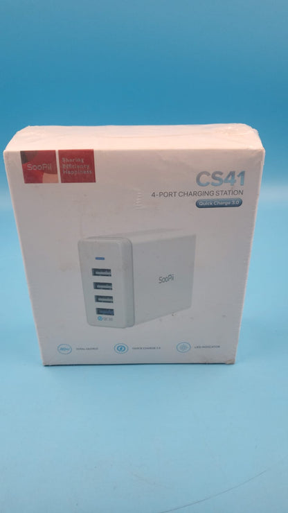 Estación de carga USB de 40 W, USB de 4 puertos con un puerto QC 3.0 SooPii