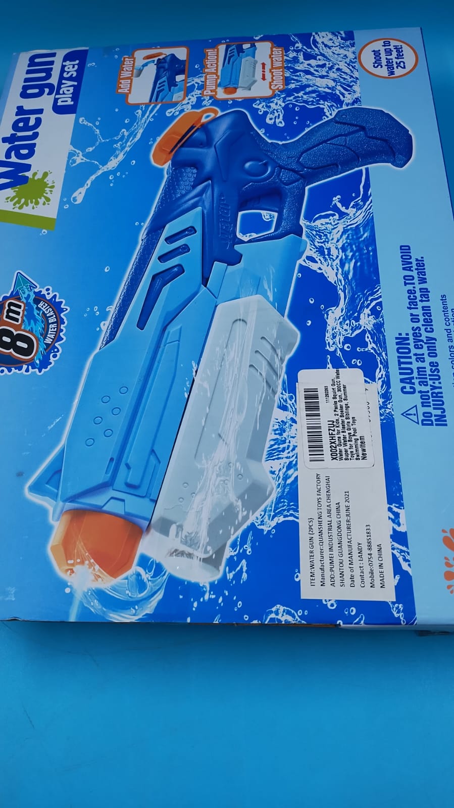 Pistolas de agua para niños y adultos, tiro largo (hasta 20 pies).