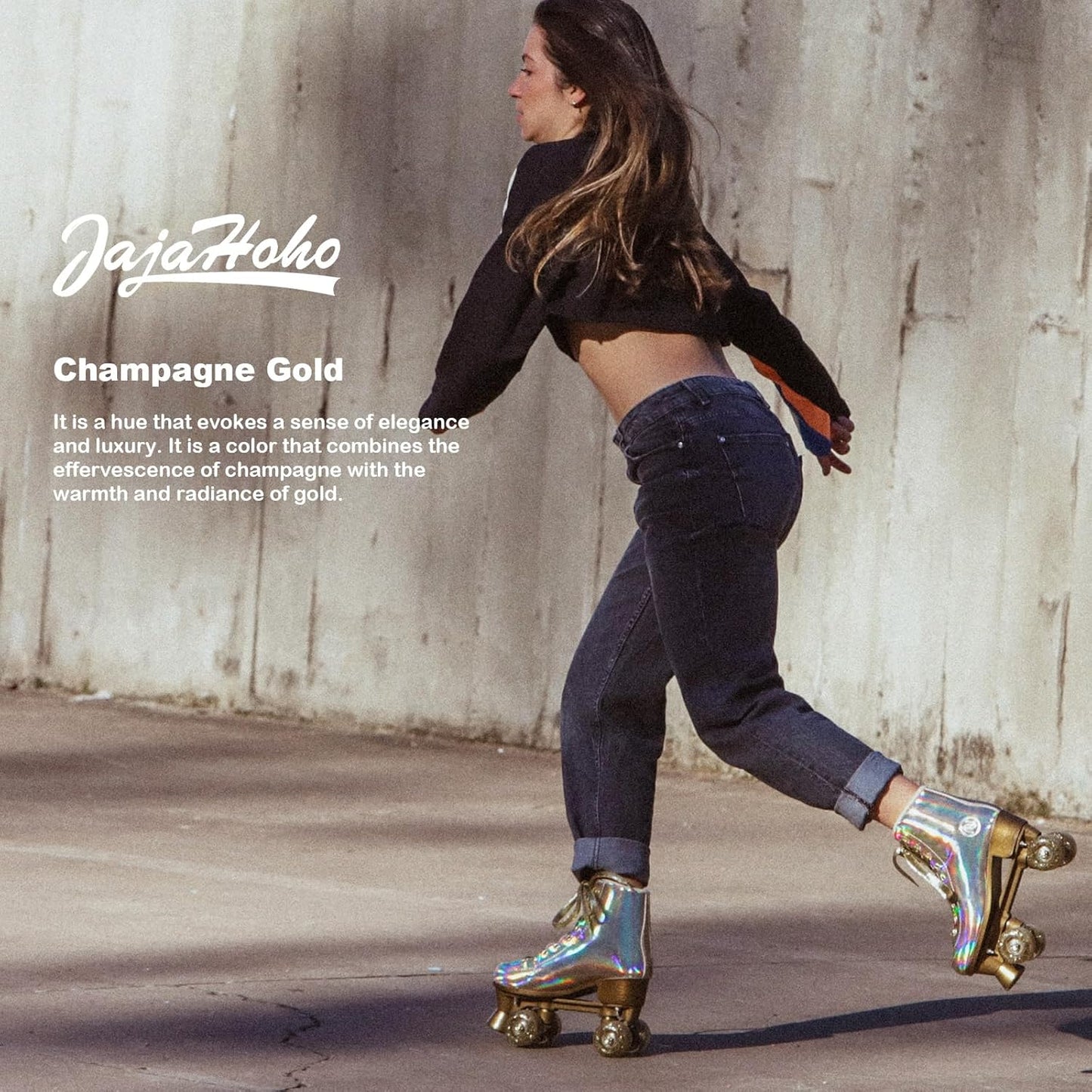 Patines de doble fila para adulto, rose gold holográficos, Talla 24.5.