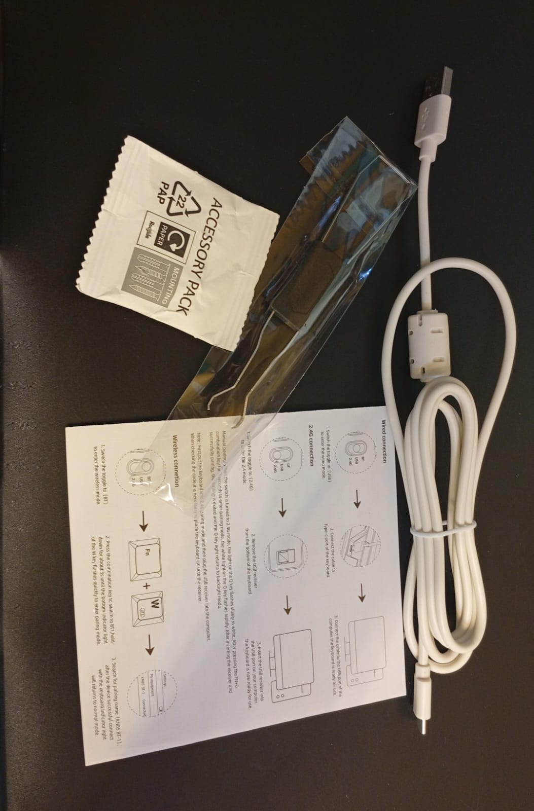 Teclado mecánico inalámbrico, Bluetooth/2.4/USB-C,Windows/Mac.