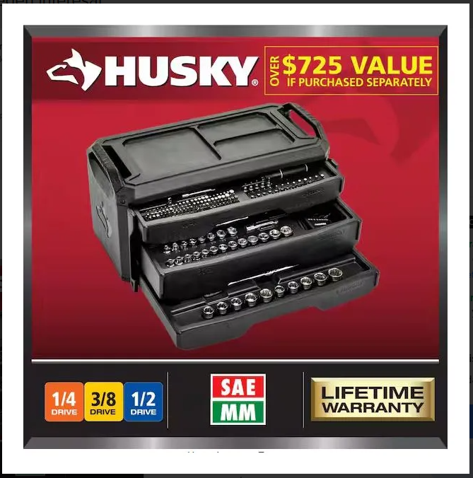 Juego De Herramienta Mecanica, Con estuche, Husky, 280 Pzs.