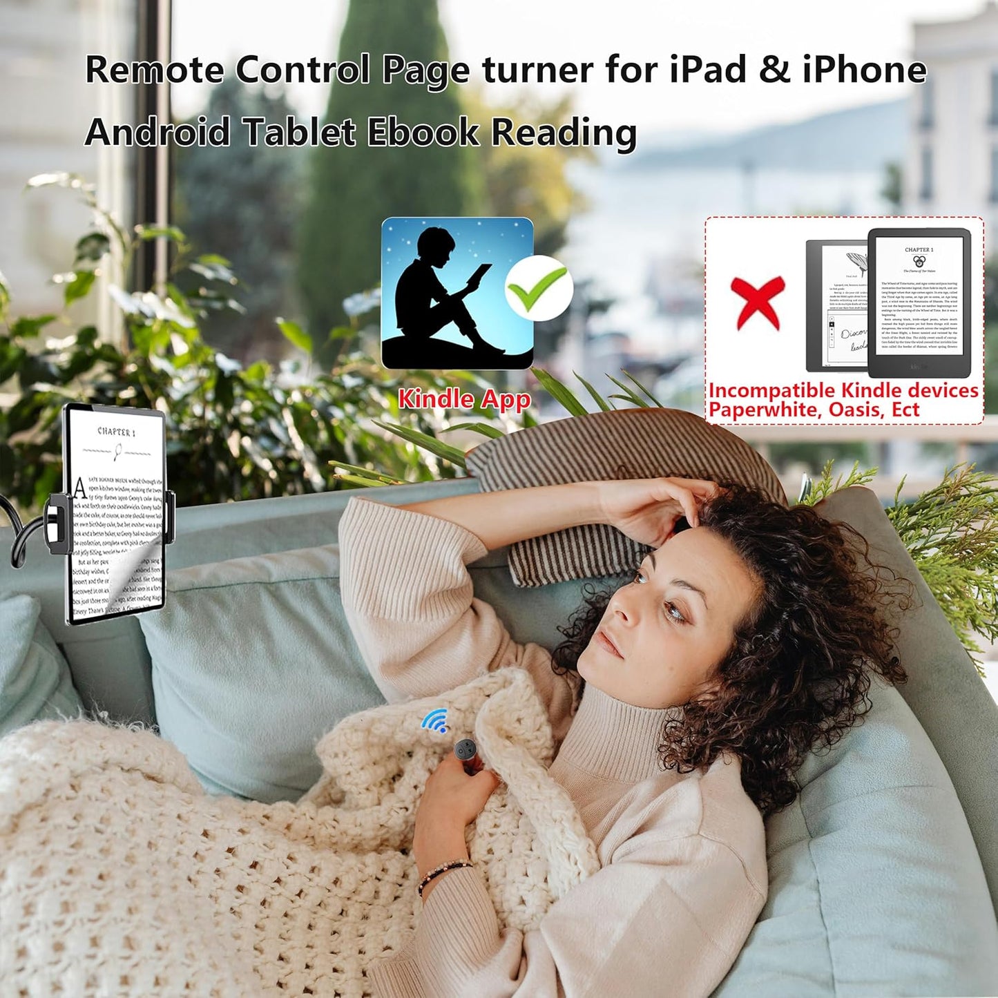 Anillo de desplazamiento para TikTok, control remoto de cámara Bluetooth.