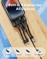 Charmast-Cargador portátil negro con 4 cables (Usado)