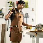 Delantal de trabajo de lona encerada, Texas Canvas Wares, ajustable.