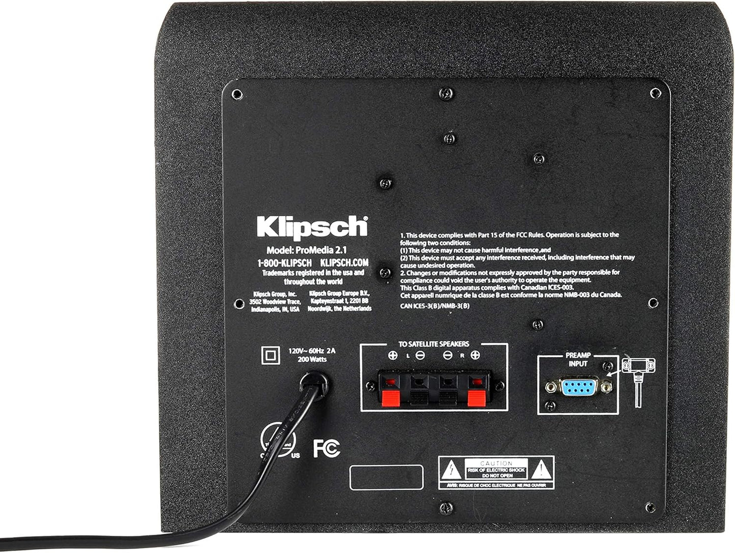 Bocinas Klipsch ProMedia 2.1 THX, 260w Salida, Bluetooth USB Aux.