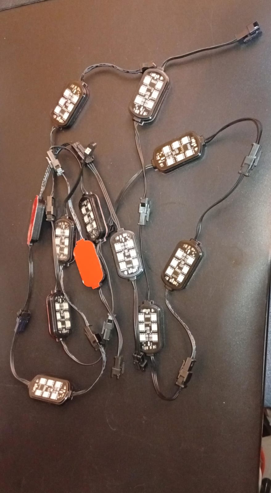 Kit de 16 luces LED, RGB para motocicleta, control de aplicación.