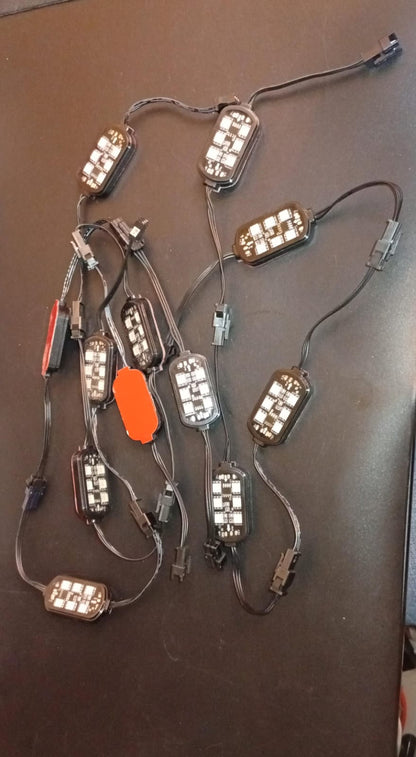 Kit de 16 luces LED, RGB para motocicleta, control de aplicación.