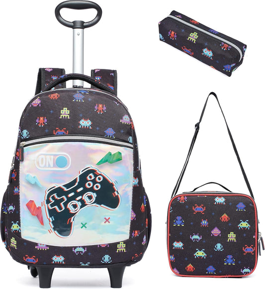 Mochila con ruedas para niños, maletas de 18 pulgadas, 3 piezas, equipaje de viaje.