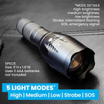 Linternas tácticas TacLight paquete de 3 impermeables