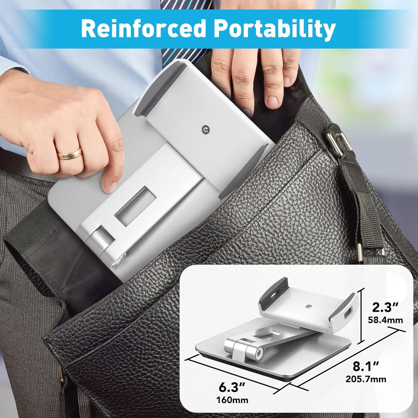 Soporte de escritorio de aluminio para tabletas y teléfonos de 4''a14''