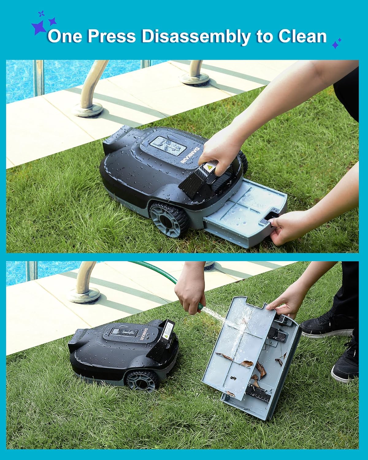 Aspiradora inalámbrica para limpeza de piscinas planas.(USADA)