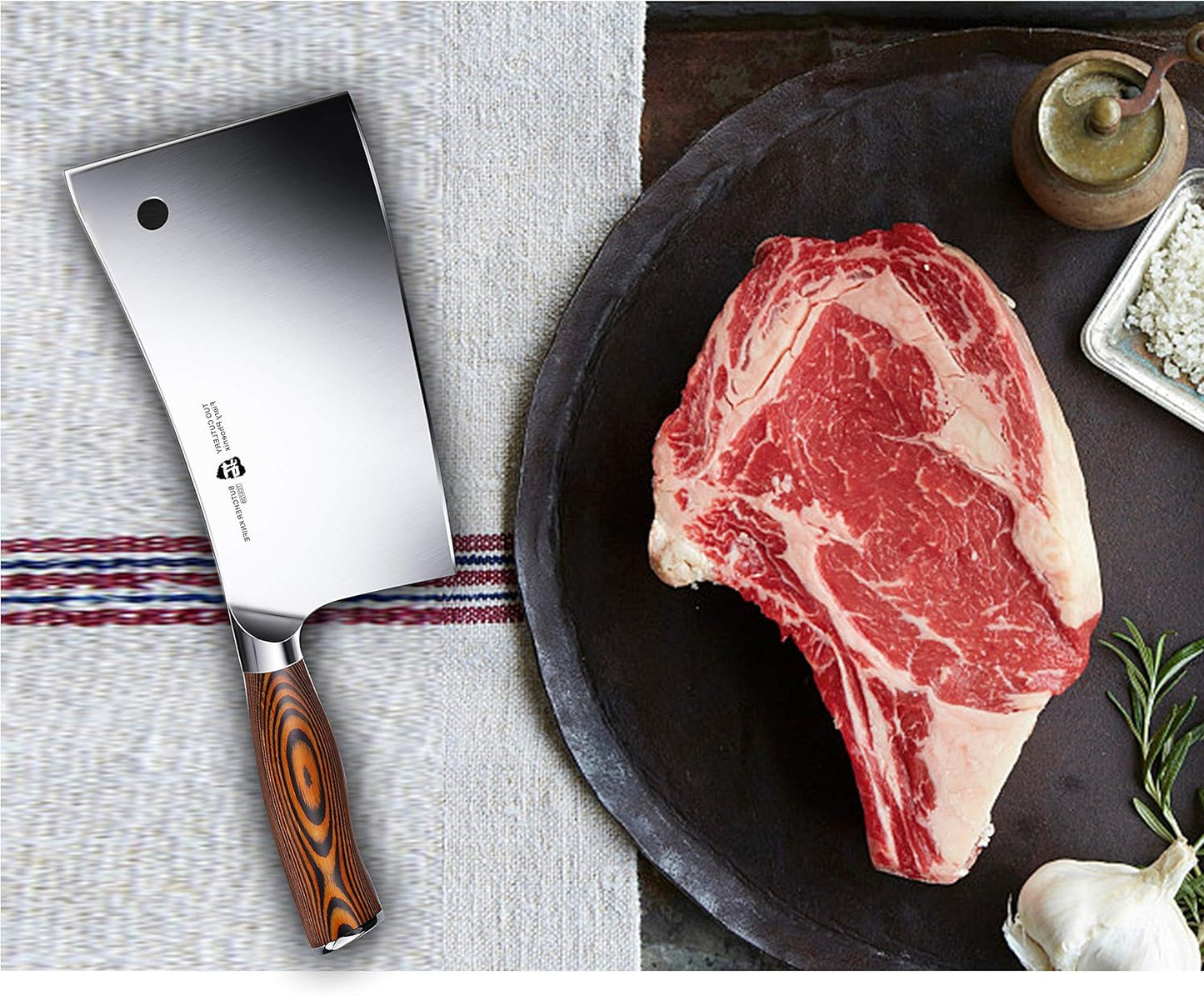 Cuchillo de carnicero de acero inoxidable, alemán, TUO.