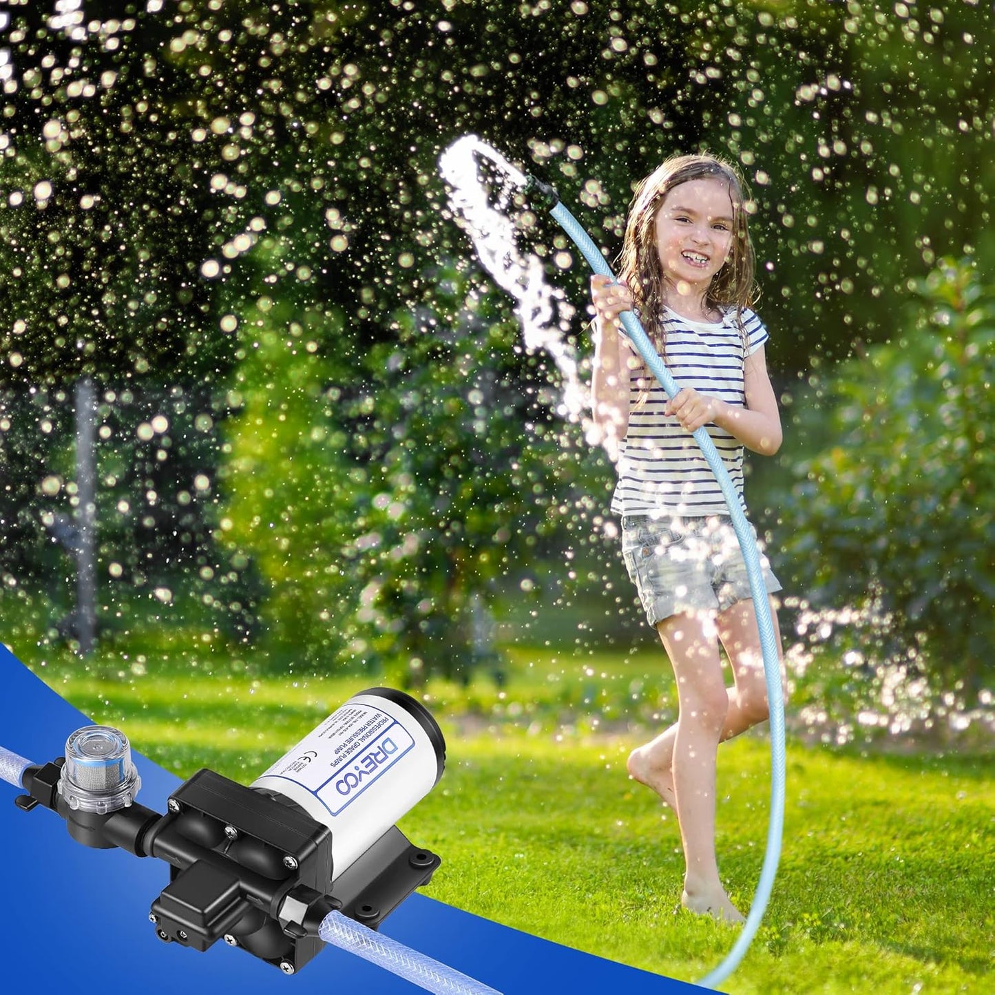 Bomba de presión de agua de 110 V, 5.5 GPM, 70 PSI, autocebante.