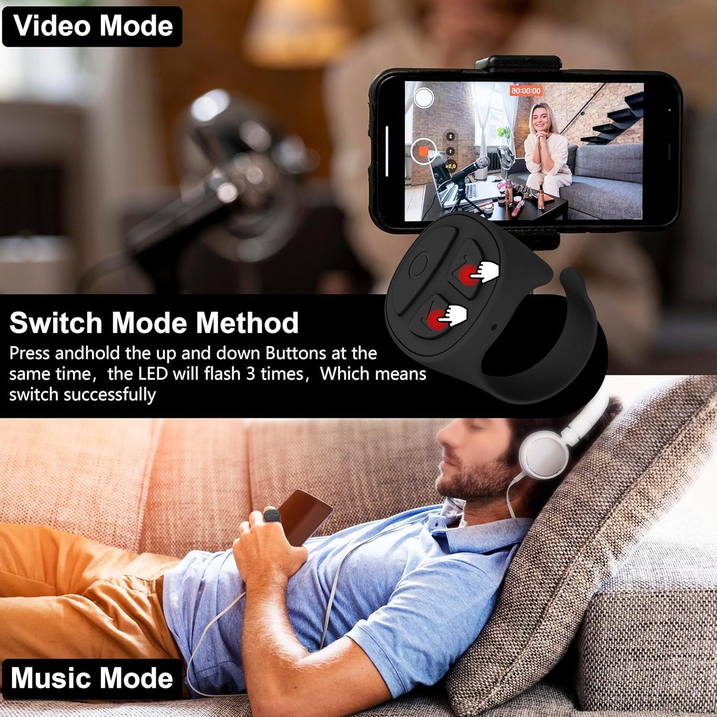 SOFAMIRI TikTok - Anillo de desplazamiento automático