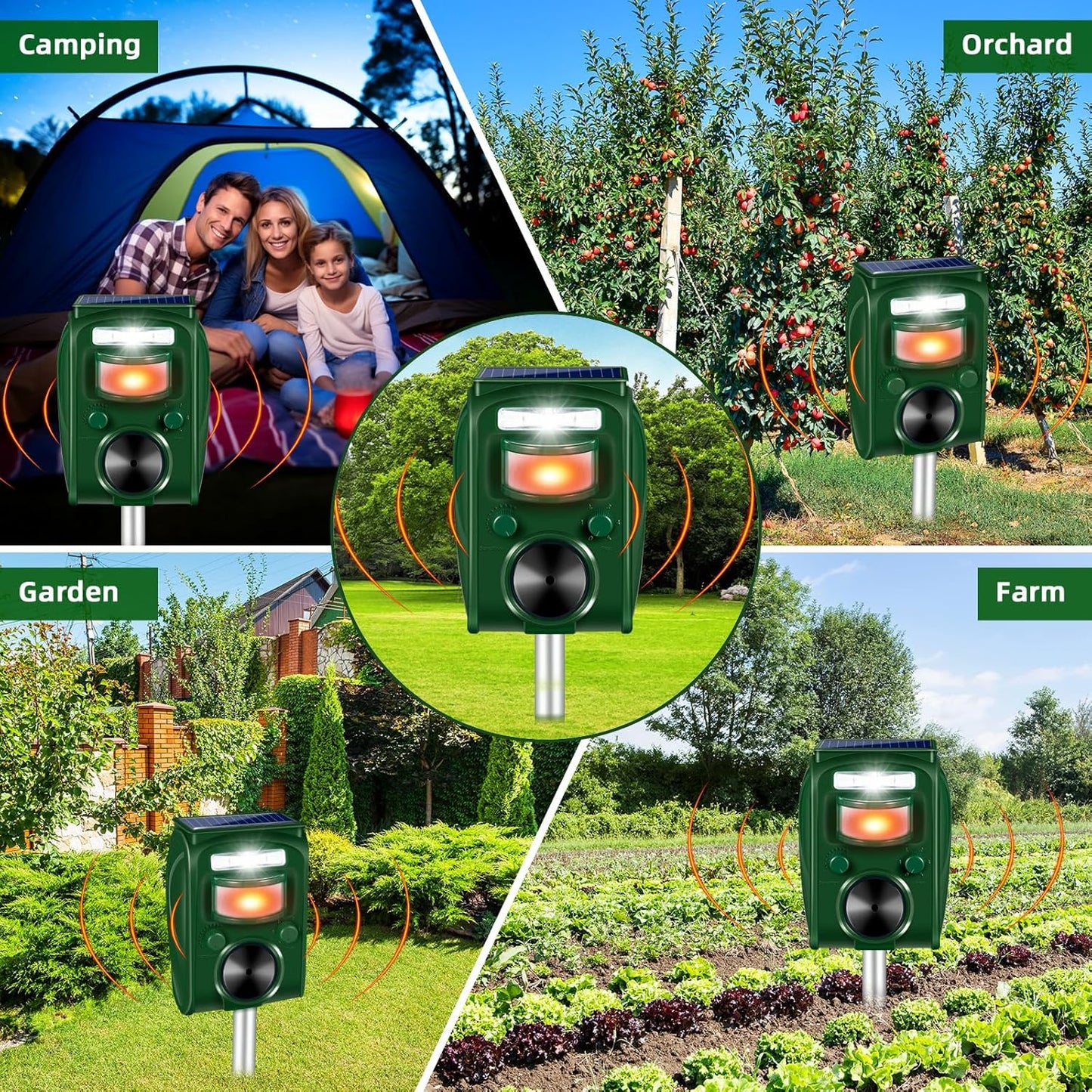 Repelente ultrasónico de animales sensor