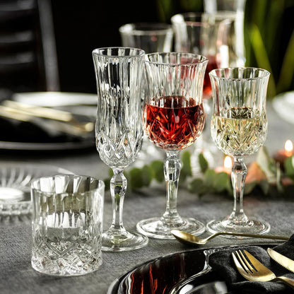 Juego de 12 copas de cristal cortado, para vino de 7.75 oz.(DETALLE)