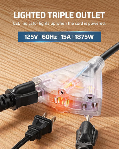 Carrete Retráctil Cable Extensión 60 Pies 12AWG. DEWENWILS