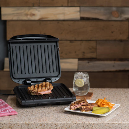 Parrilla y prensa para paninis George Foreman, 4 porciones placas extraíbles.