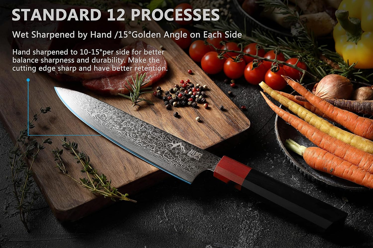 SANNKA Cuchillo japonés de chef 67 capas