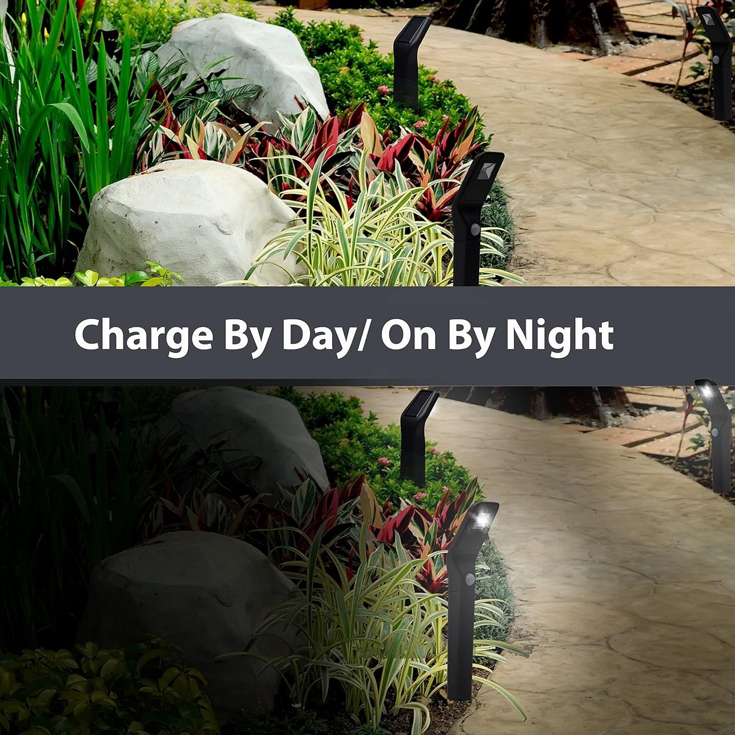Morvat, Luz solar con sensor de movimiento, para jardin, paisaje.