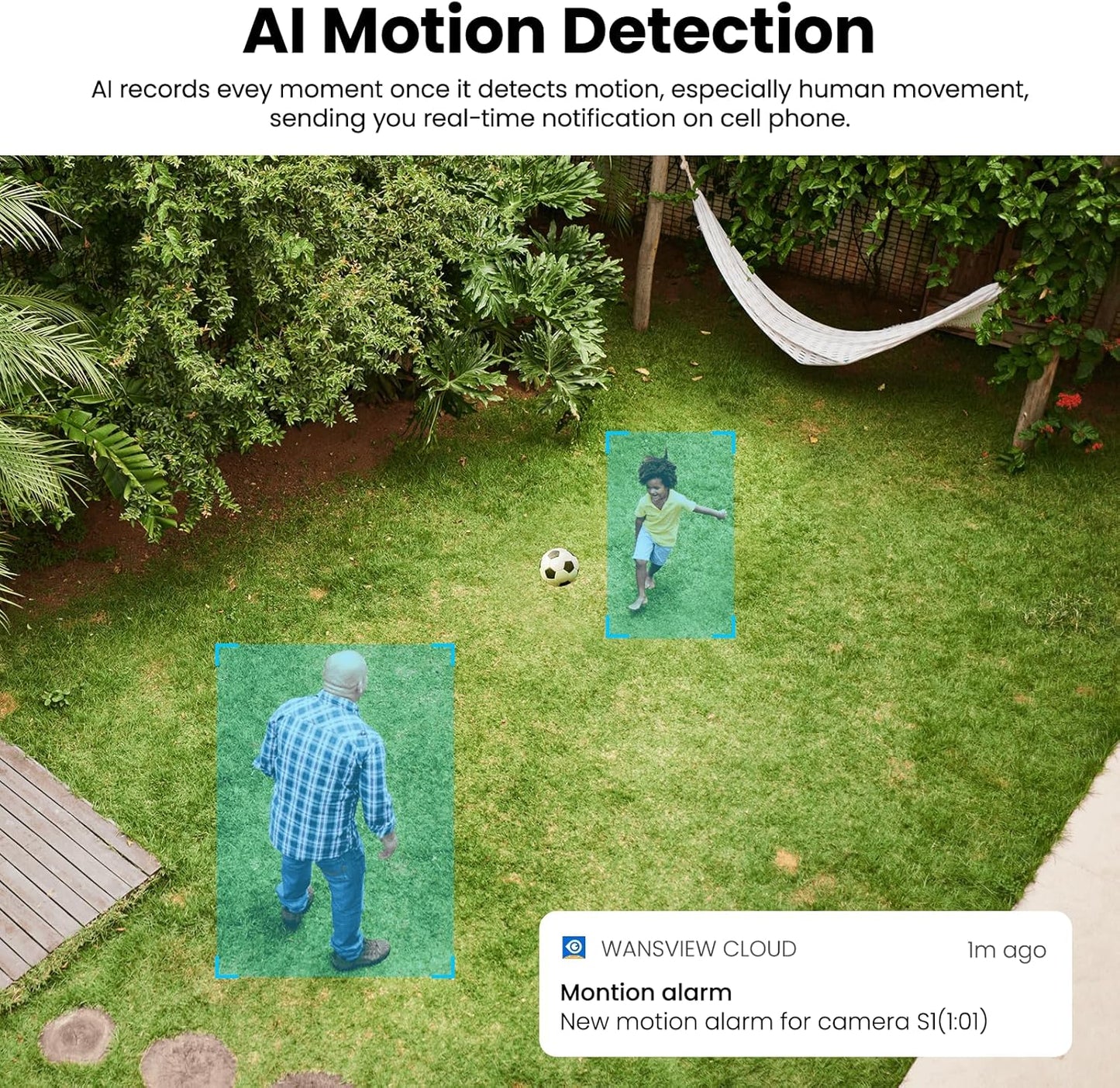 Cámaras de seguridad inalámbrica 2K, exteriores, sirena, det. mov.