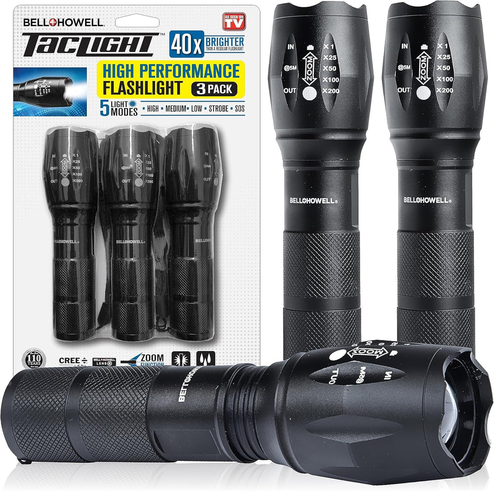 Linternas tácticas TacLight paquete de 3 impermeables