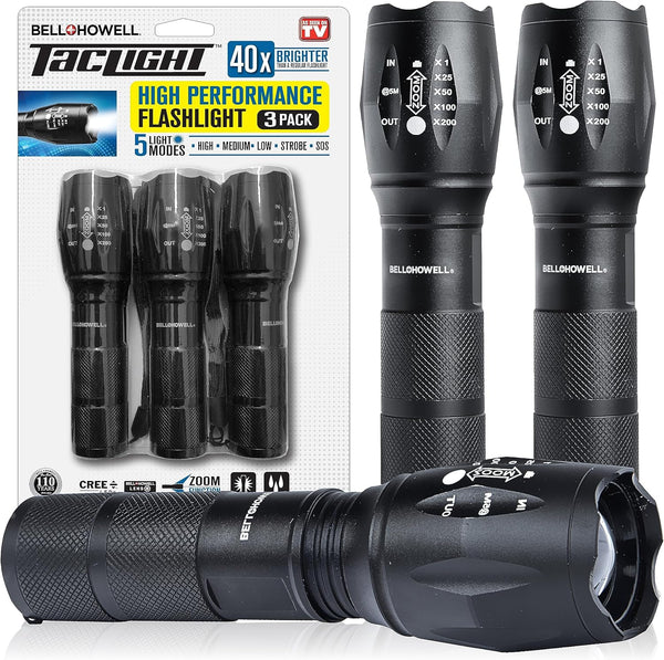 Linternas tácticas TacLight paquete de 3 impermeables