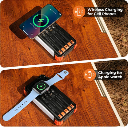 Cargador Solar Blavor PN-W39, 20000mAh con cables,  para iPad, Samsung, Apple