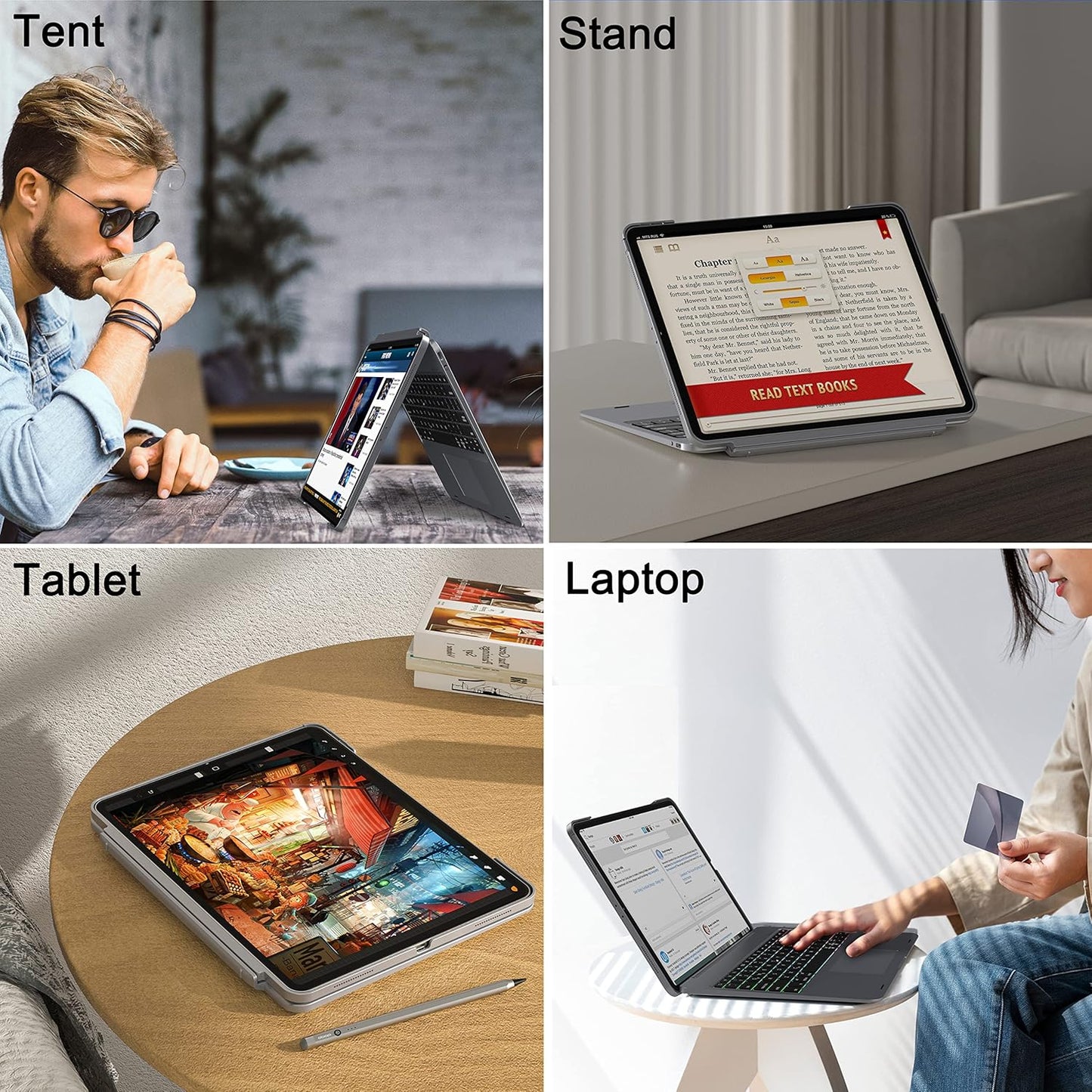 Funda de teclado desmontable para iPad Pro 12.9", DOQO.(USADO).