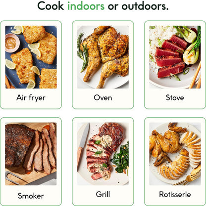 Termómetro inalámbrico inteligente de carne con 2 sondas ultrafinas, USADO