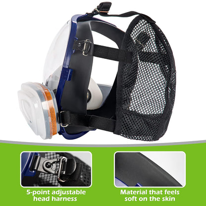 AirGearPro G-750 Respirador Máscara facial completa con filtros A1P2 anti-gas.