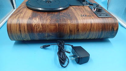 Reproductor de vinilos Voksun con Bluetooth, AM/FM, 3 velocidades.