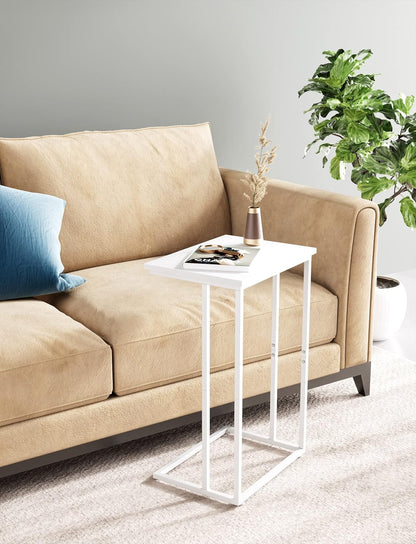 Mesa Lateral En C Innerjoin Para Sofá Blanca Industrial