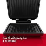 Parrilla y prensa para paninis George Foreman, 4 porciones placas extraíbles.