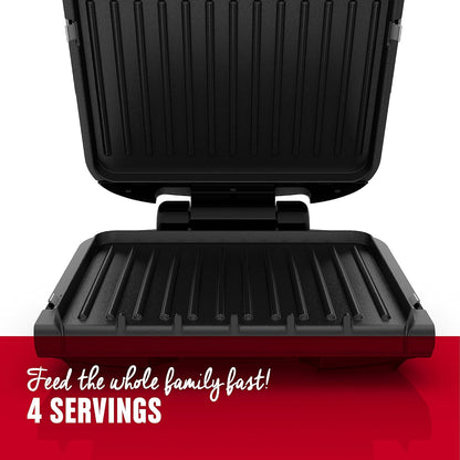 Parrilla y prensa para paninis George Foreman, 4 porciones placas extraíbles.