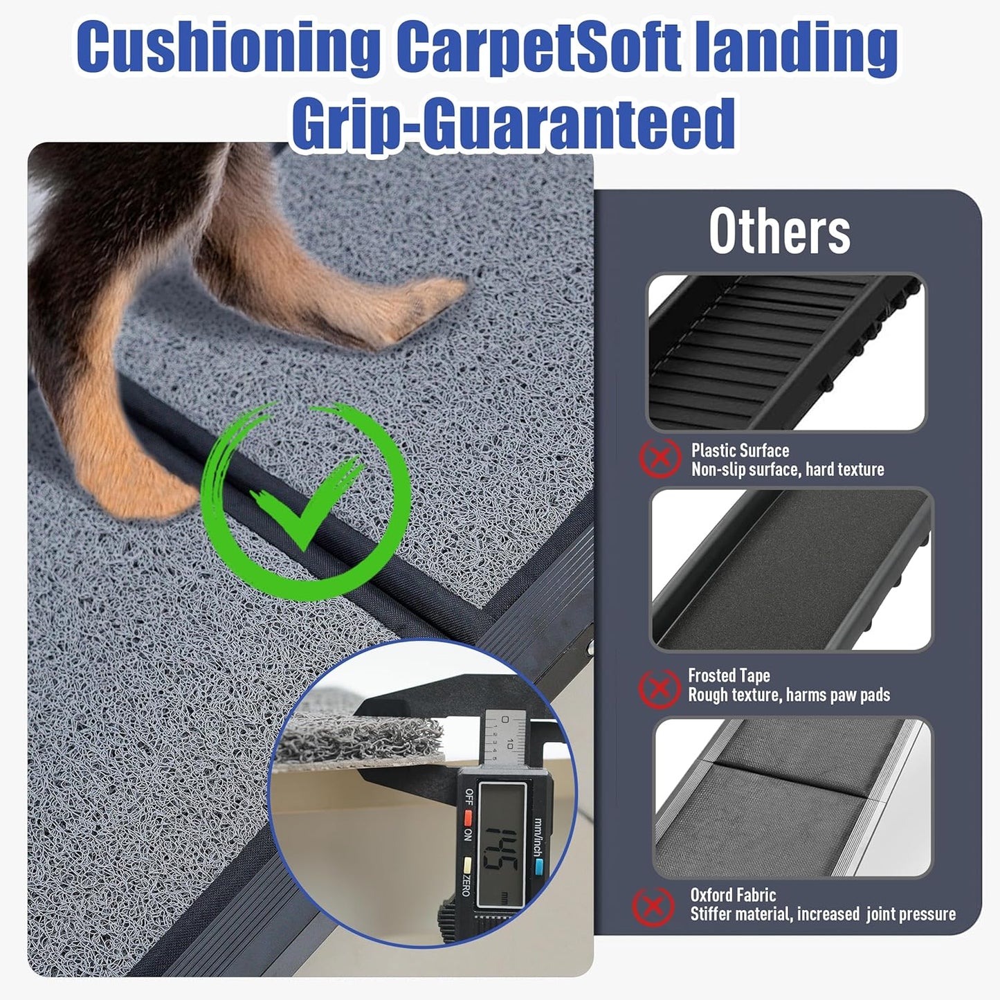 BACOENG, Rampa para perros, p/coche, Plegable, Antideslizante.