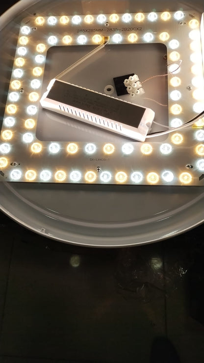 Lámpara de Techo LED, 50cm de diámetro, con control remoto, regulable.